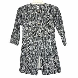 New CAbi Style #3034 zig zag ponte knit jacket black & white - Size XS